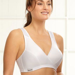 Set of 3! 38B 38C Glamorise SPORT Bra (WICKS-MOISTURE) STRETCH-CUPS WHITE NEW